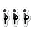Pregnant woman - stages of bump icons set vector image