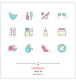 Pharmacy Line Icons Set vector image