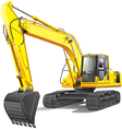Large excavator vector image