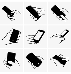 Mobile phone in hand vector image