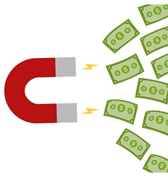 Horseshoe Manget Attracting Money Horseshoe Manget Attracting Money vector image
