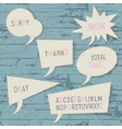 Sample text and sketch alphabet in speech bubbles vector image
