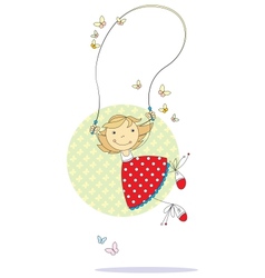 Girl jumping rope vector image