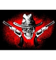 Skull with revolver vector image