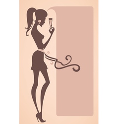 Drinking girl and speech bubble vector image