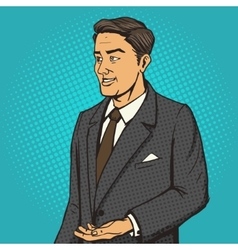 Man in a business suit speaks comic book Man in a business suit speaks comic book vector image