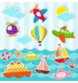 Set of sea and air transport vector image