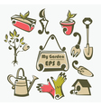Gardening tools objects and equipment vector image