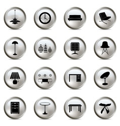 Home interior icons vector image