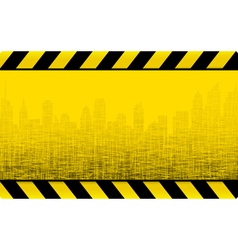 Grunge construction background with city vector image