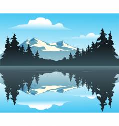Mountain lake vector image