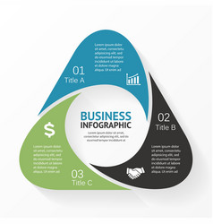 Triangle infographic diagram 3 options parts vector image