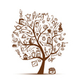 Cofee time Art tree for your design vector image