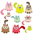Set of cute cats vector image