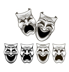 Tragedy and comedy theater masks vector image