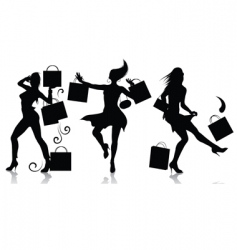Shopping girl silhouettes Shopping girl silhouettes vector image