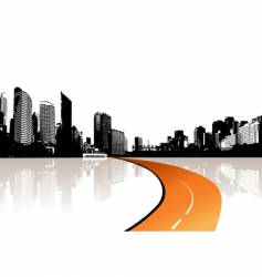 City reflected in the water vector image