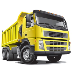 Detailed image of large yellow truck isolated vector image