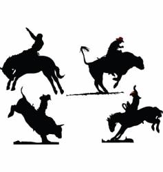 Rodeo silhouettes vector image