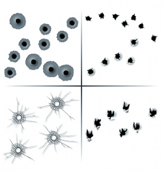 Set of bullet holes vector image