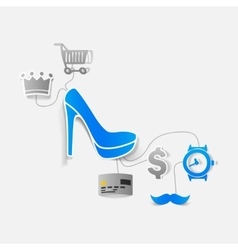 Set of sticker design Online shopping concept vector image