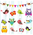Birds and butterflies vector image