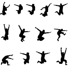 Set of images jumping athlete eps10 vector image