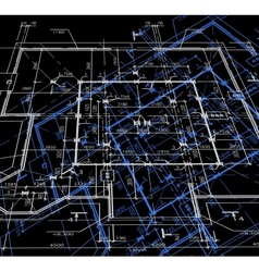 Blueprint abstract dark background vector image