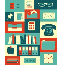 Retro office collection vector image