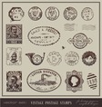 Vintage postage stamps vector image