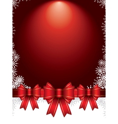 Holiday background with bows and snowflakes vector image