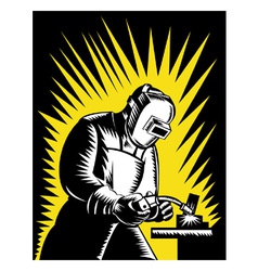 Welder Metal Worker Welding Retro vector image