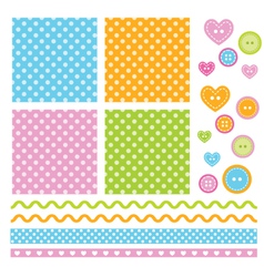 Polka dots scrapbook Elements vector image