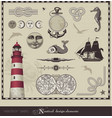 Nautical design elements vector image