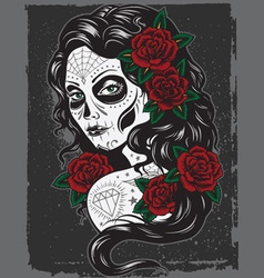 Day of dead girl vector image