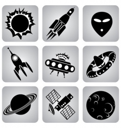 Space icons vector image