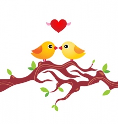 Cute bird with valentine card on branch Royalty Free Vector