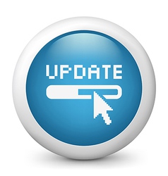 Blue glossy icon vector image