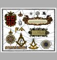 Antique map elements vector image