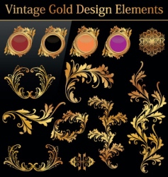 Vintage gold design element vector image