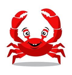 Funny red crab cartoon for food flavor concept vector image