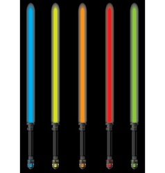 Set of lightsabers vector image