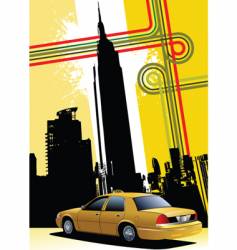 Ny background with taxi image vector image