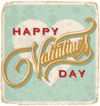 Hand-lettered vintage Valantines card vector image