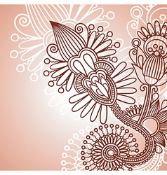 Henna doodle floral pattern vector image