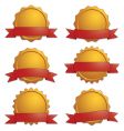 Gold seals with banners vector image