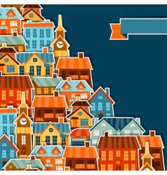 Town background design with cute colorful sticker Town background design with cute colorful sticker vector image