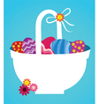 Easter eggs and basket vector image