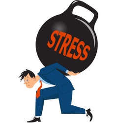 Businessman under stress vector image