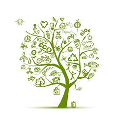 Eco Green ecology tree vector image